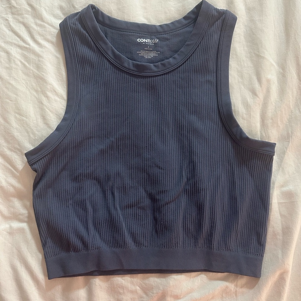 PacSun Blue Fitted Crop Tank Top